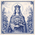Nossa Senhora das Rosas Portuguese Tile