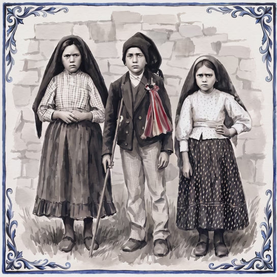 Short animation of The Little Ones of Fátima azulejo tile